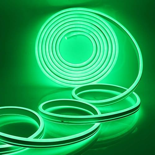 XUNATA Luz LED de neón, regulable CA 110-120V flexible tira de luces LED de neón, 120 LEDsM, 50 pies49.2 ft, impermeable, 2835 SMD LED + control