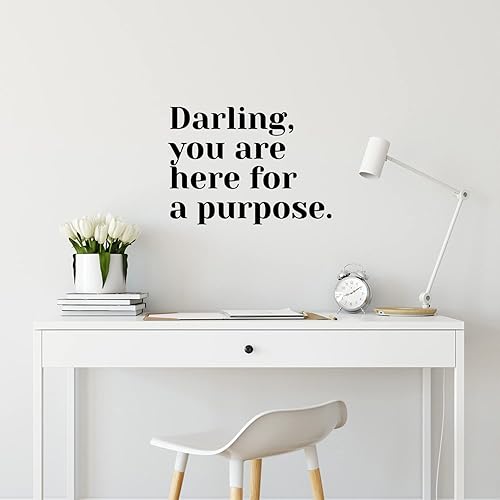 Calcomanía de vinilo para pared Darling You are Here for A Purpose 9 x 13 pulgadas Calcomanía positiva inspiradora de moda para decoración del