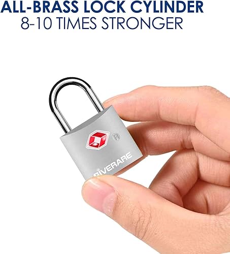 Miniatura 6 de Paquete de 4 cerraduras de equipaje de viaje aprobadas por la TSA con llaves, candado con llave de aleación de aluminio, cerradura pequeña de metal
