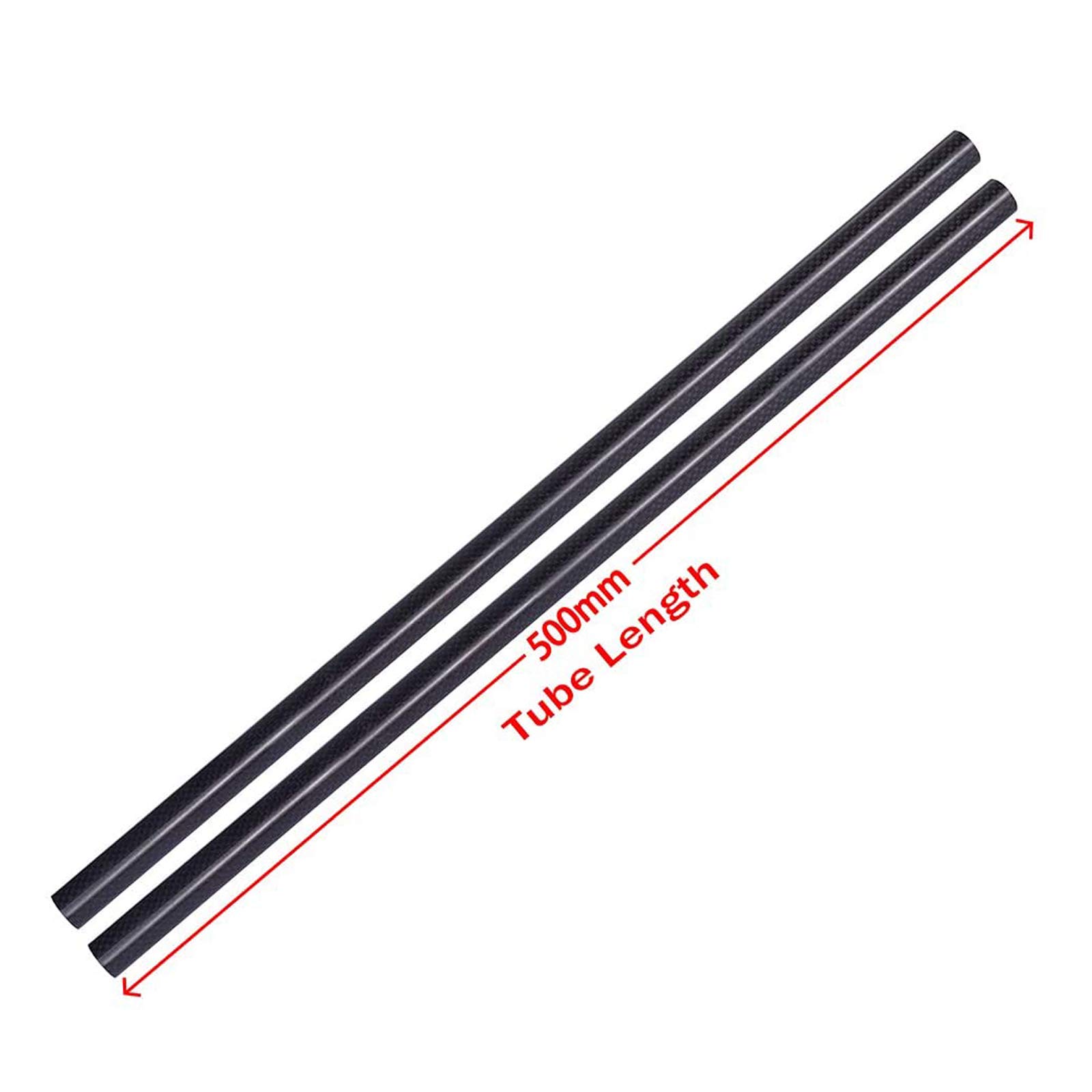 Long 500 Mm 3K Rotolo Di Carbonio Avvolto in Fibra Di Carbonio Superficie Lucida, 2Pcs/22Mmx20Mmx500Mm