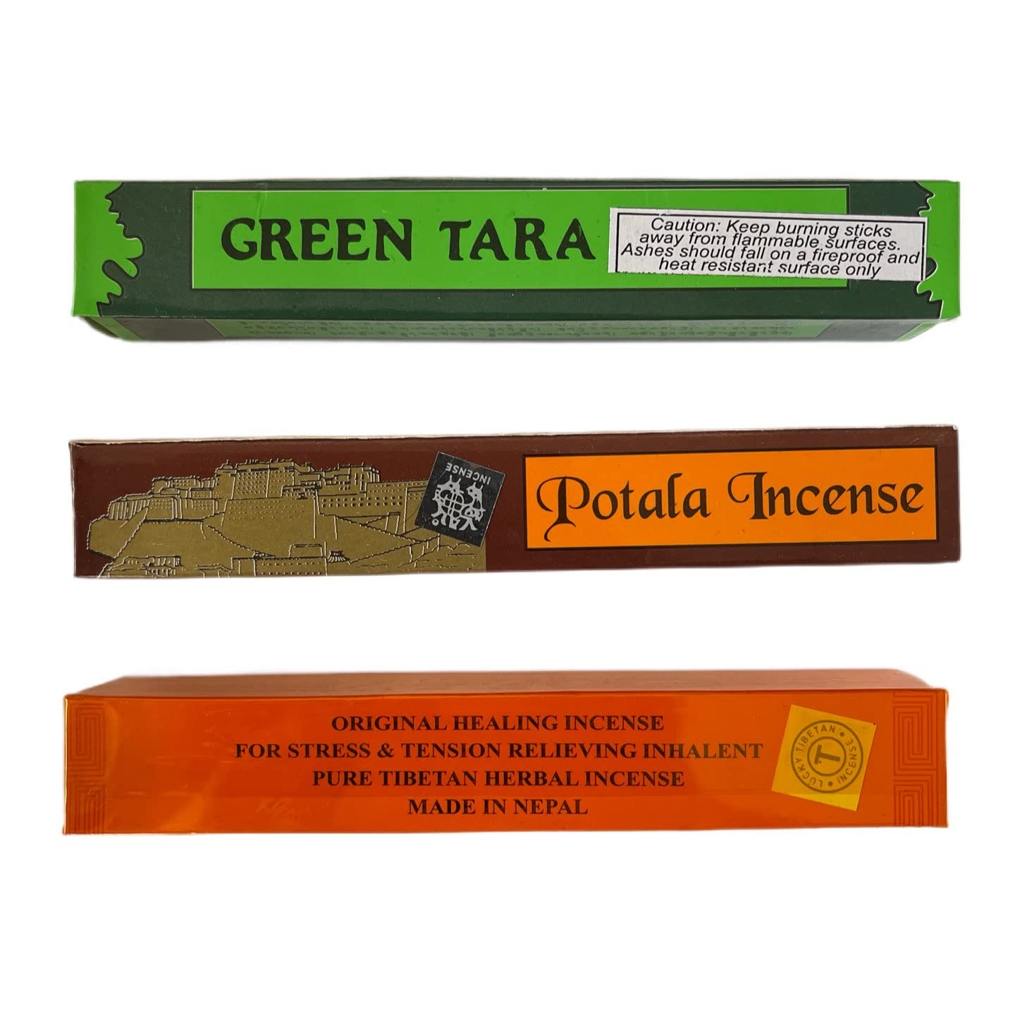 – Green Tara - Potala - original Healing - Authentic Tibetan Incense gift pack 3 boxes (55 sticks) BBMIX1