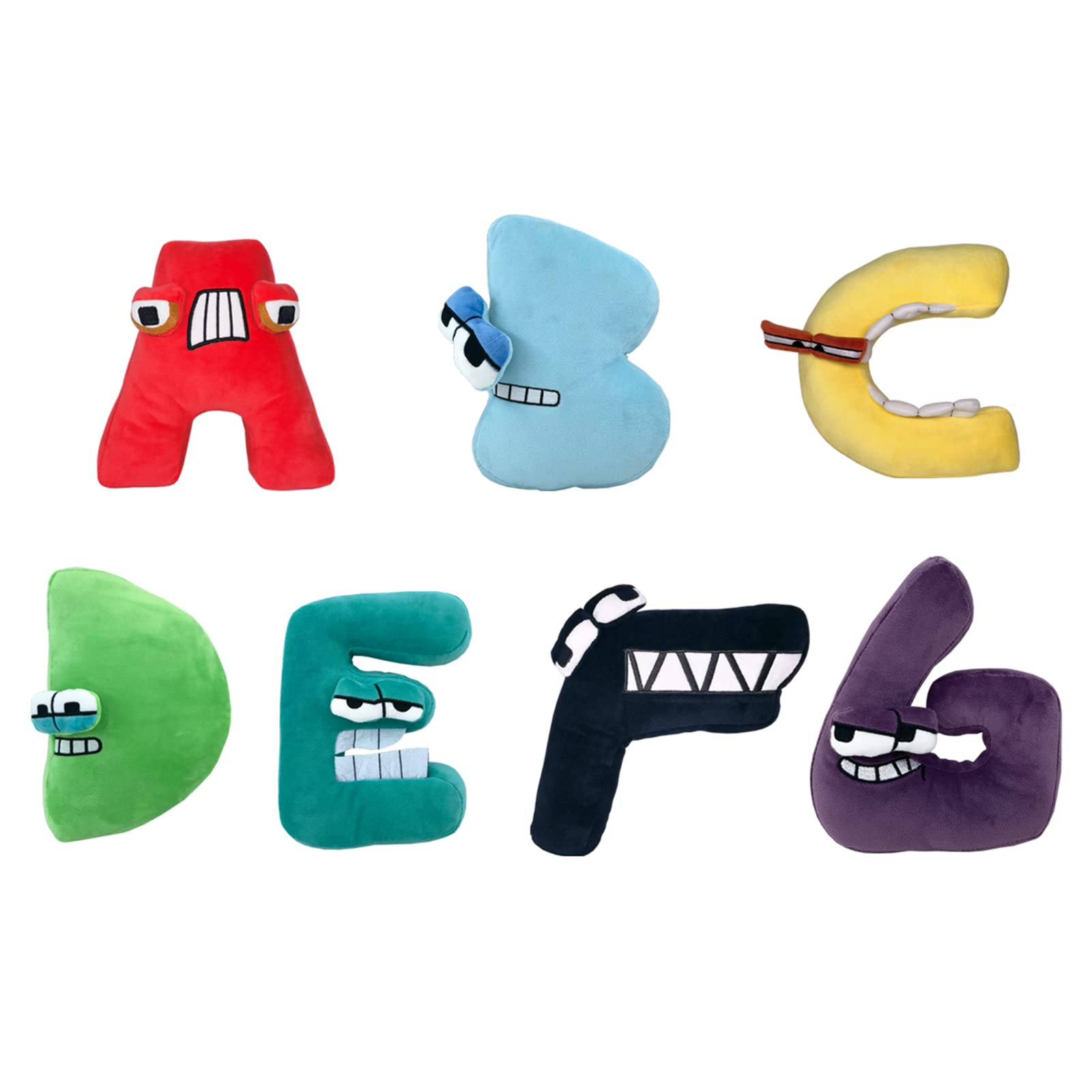 YUNTOY Alphabet Lore Plush Toys, Fun Stuffed Animal Dolls Alphabet Lore Plushies Set for Kids and Fans Holiday, Birthday Gifts (7pcs ABCDEFG), AL20221111