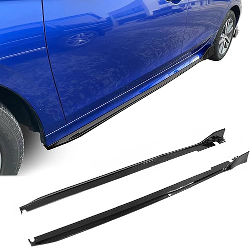 Miniatura 2 de IKON MOTORSPRTS - Faldas laterales compatibles con Honda Civic Sedán de 4 puertas 2022-2024, polipropileno PP negro brillante tipo R, labio divisor
