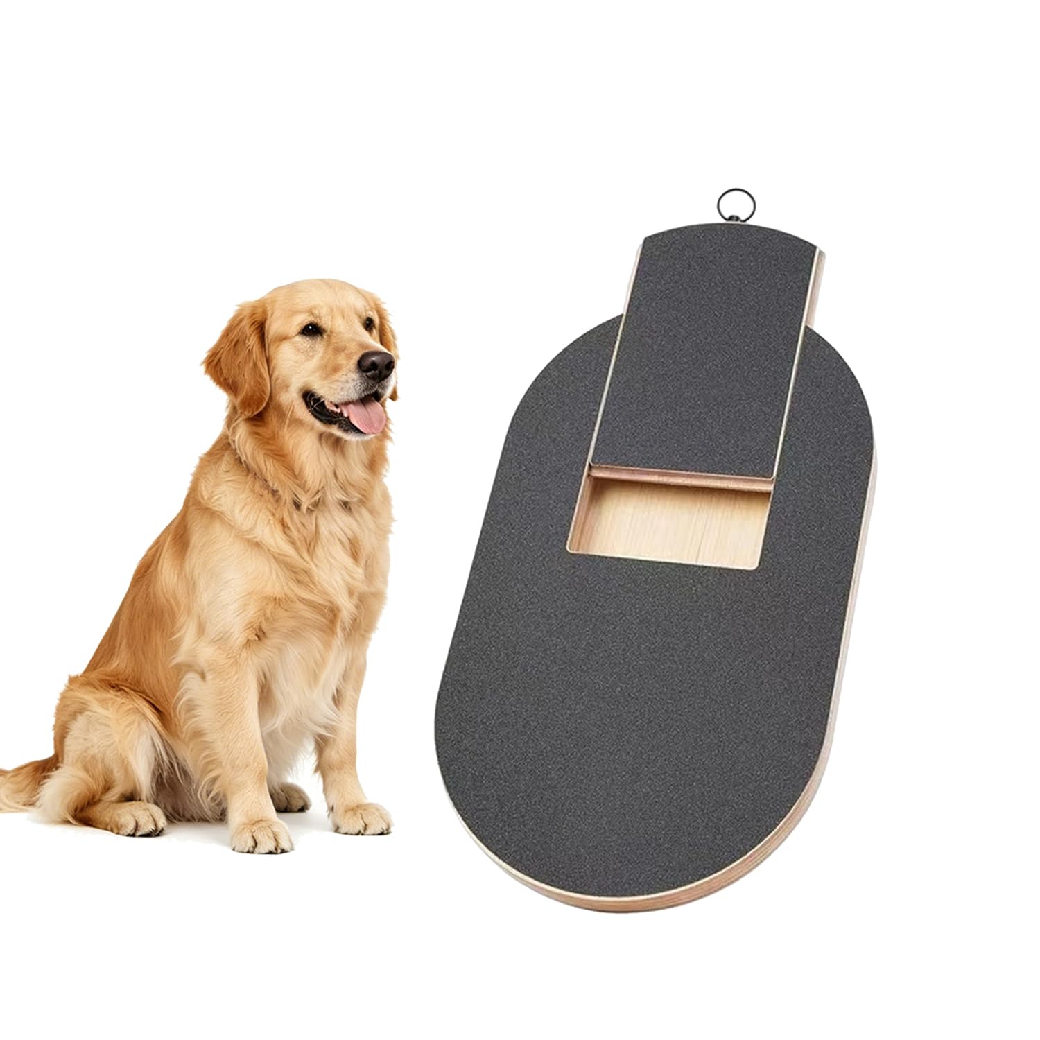 Senaire Dog Scratch Board for Nails, Wood Dog Claw Scratch Pad Board with Treat Box, Pet Nail File Scratchboard Grinder Toy, Stress-Free Cat Claw File Scratcher