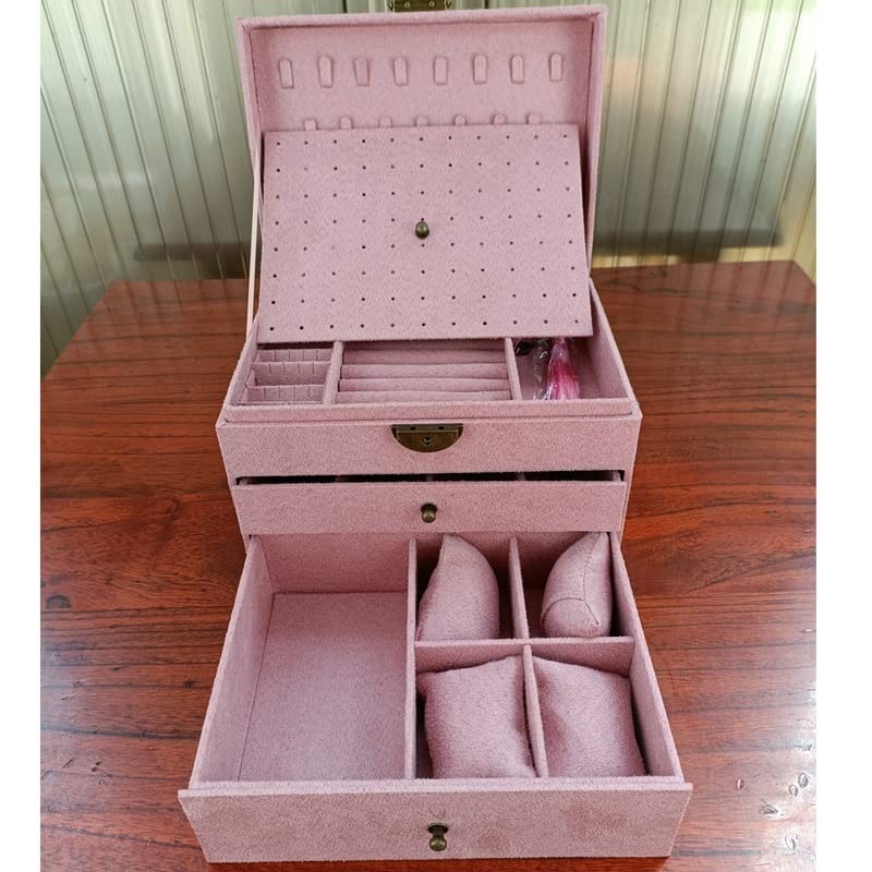 Boîte à bijoux multifonction à compartiments pour organiser bagues et colliers