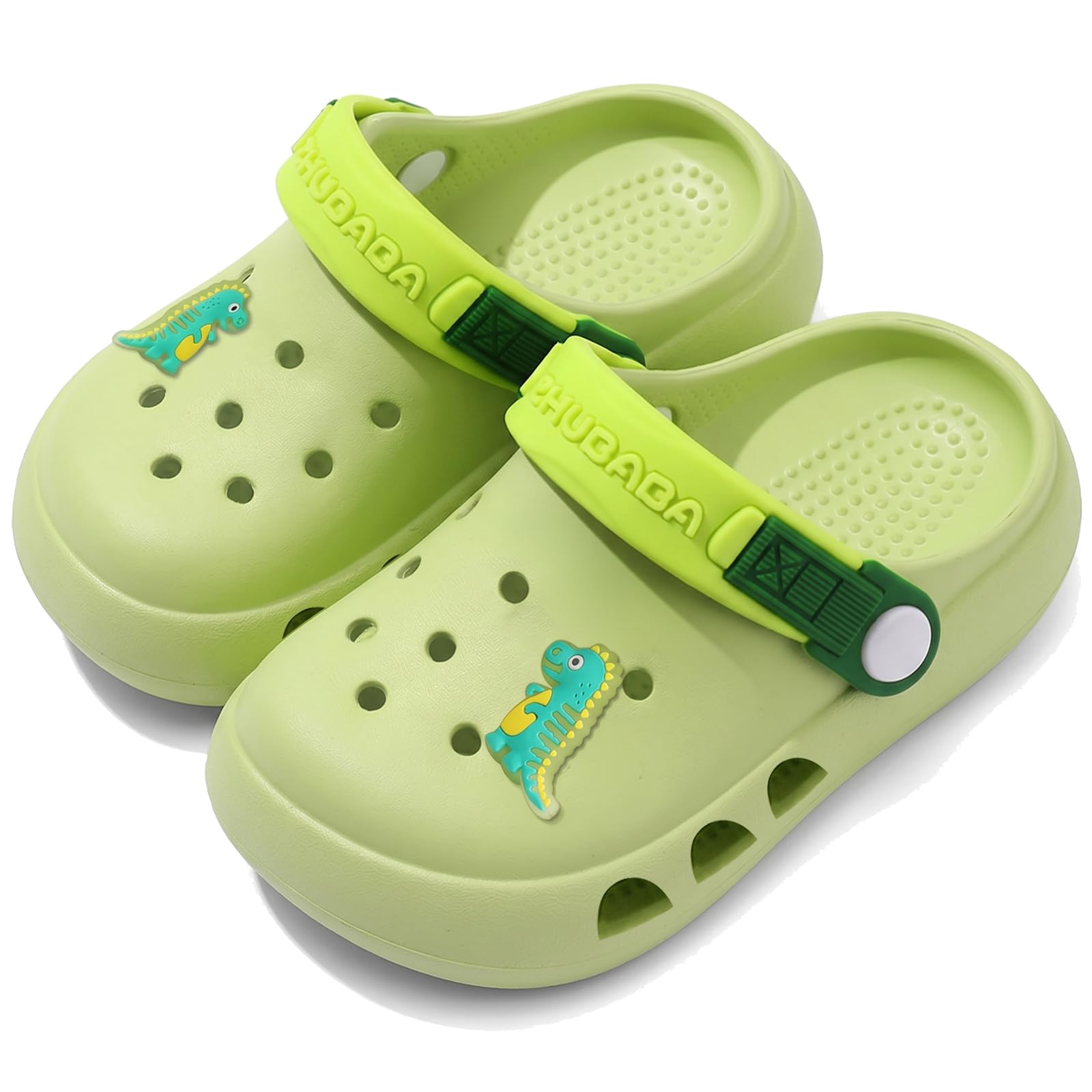 Kids Toddler Clogs Boys Girls Dinosaur Slip on Slides Sandals Summer Beach Pool Outdoor Water Shoes Shower Slippers Garden Clogs 8-9 Toddler Green
