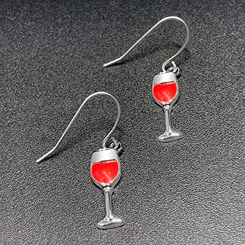 Body Candy Stainless Steel Red Wine Glass Earrings #TOP4