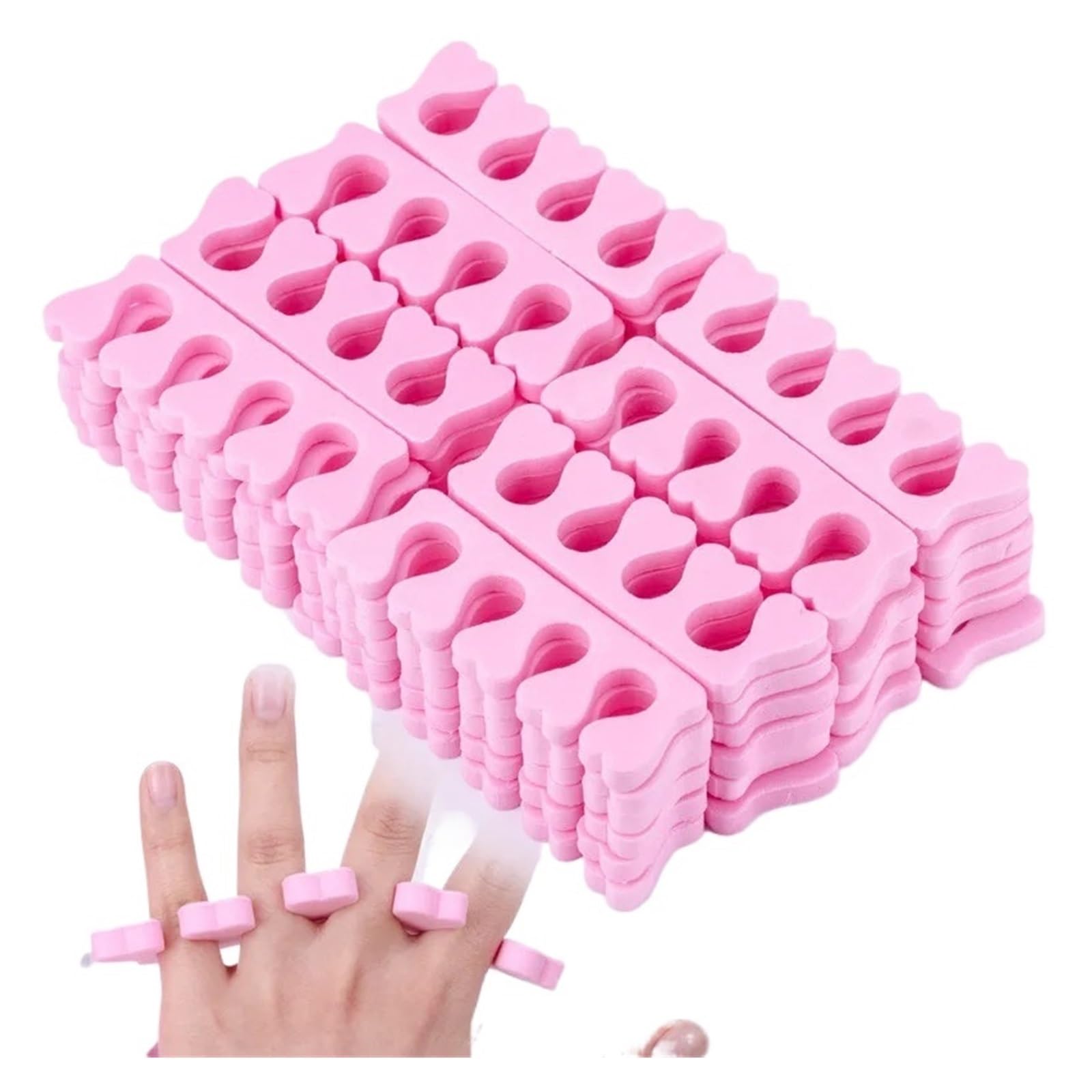 Miękkie różowe 100 szt. Separatory palców u stóp Manicure Pedicure Pielęgnacja stóp Gąbka kompresowana Narzędzia do zdobienia paznokci Odpowiednie