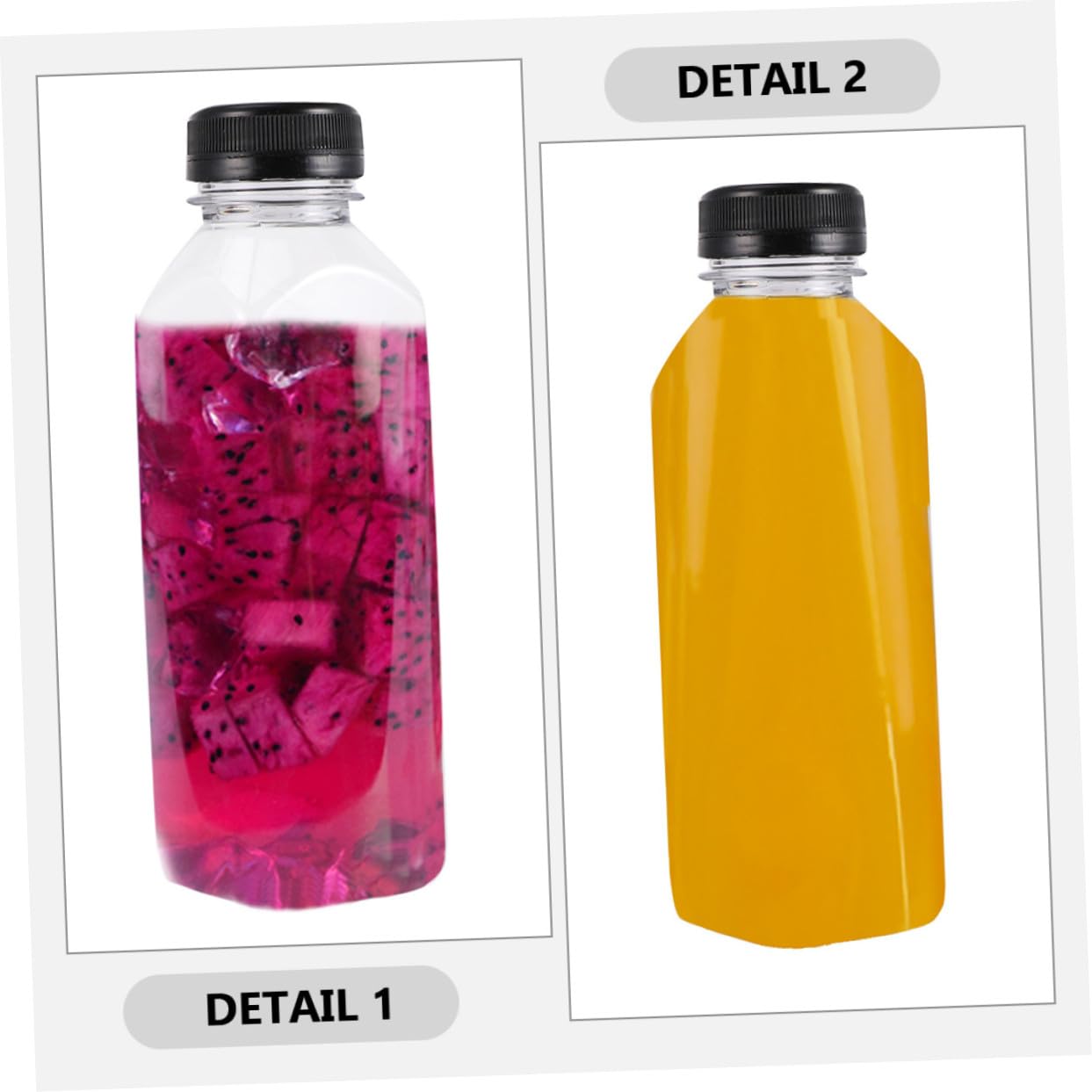 Bottiglia per Bevande 400ml in Plastica Nera, Riutilizzabile, 12 Pezzi