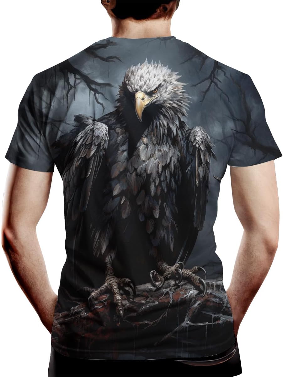 Men's Eagle Graphic T-Shirts Casual Short Sleeve Fashion 3D Printed Tees - Image 2