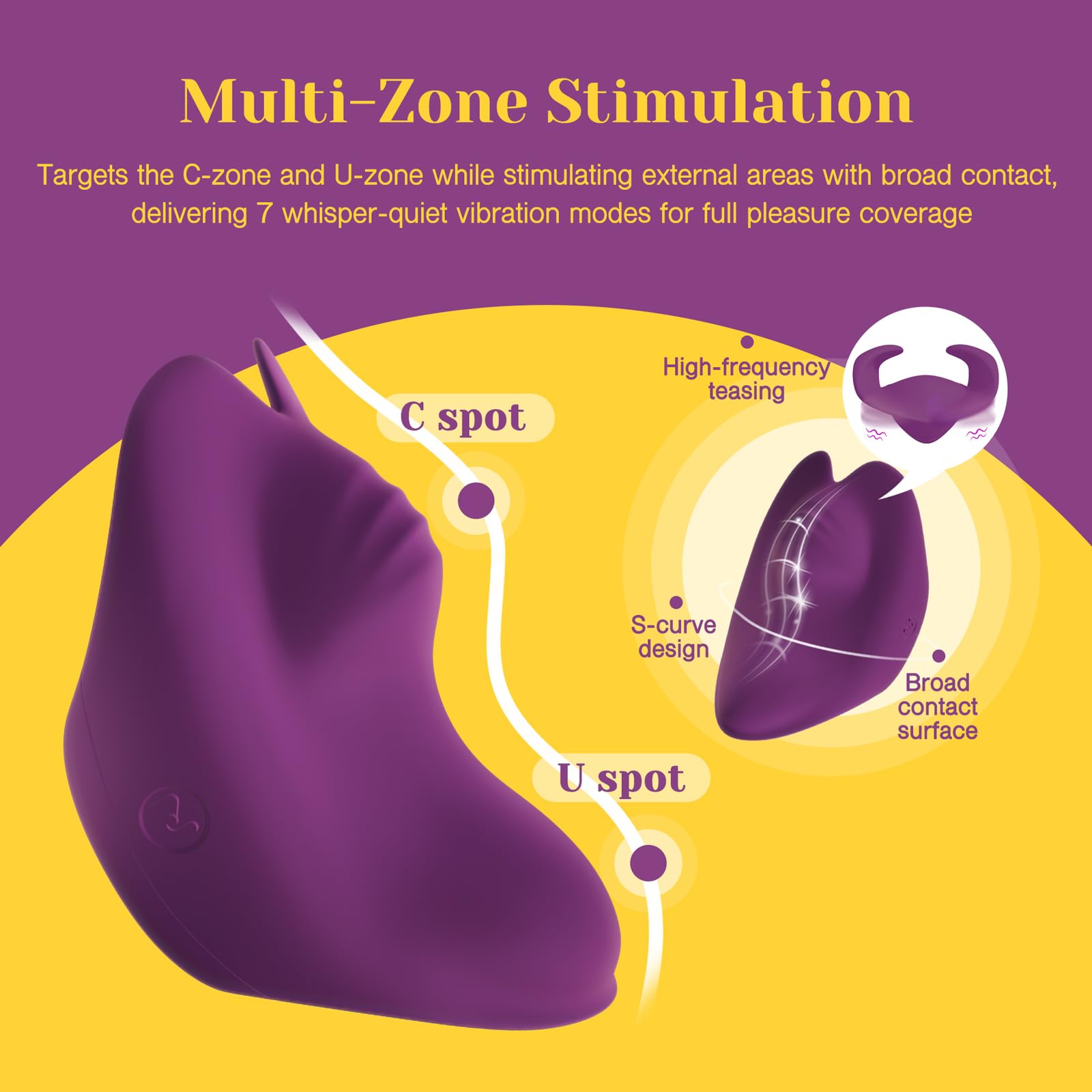 Tracy's Dog Vibrators Sex Toys, Lay-On Palm Vibrator for Women, Nipple & Clitoral Stimulator with 7 Vibrating Modes, Discreet & Waterproof Mini Bullet Adult Sex Toy for Solo & Partner, Pockety: Imperial Purple