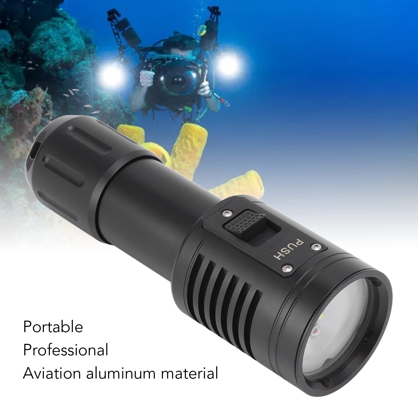 Torcia Subacquea Luce Video Subacquea Leggera 6 modalità Luce 5000LM for la e la Caccia