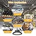 JC-LGL UFO LED High Bay Light 100W 4Pack, High Bay LED Shop Lights 14,000LM Dimmable, 6' Cable with US Plug, Hanging Hook, Safe Rope, ETL Listed LED High Bay Light for Warehouse Factory Barn Shop