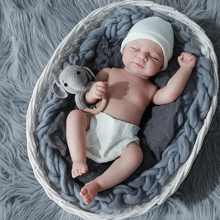 Muñeco Bebe Reborn Niño 18 Pulgadas Cuerpo Vinyl WOOROY miniatura 3