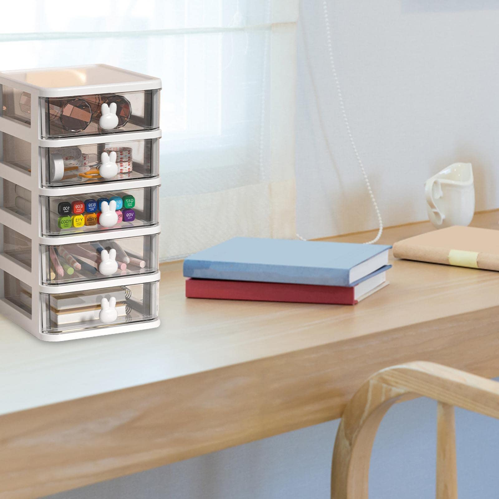 Organiseur De Bureau Kawaii Avec Tiroir, Papeterie Organizer/Pot À Stylo/Bureau Ranger