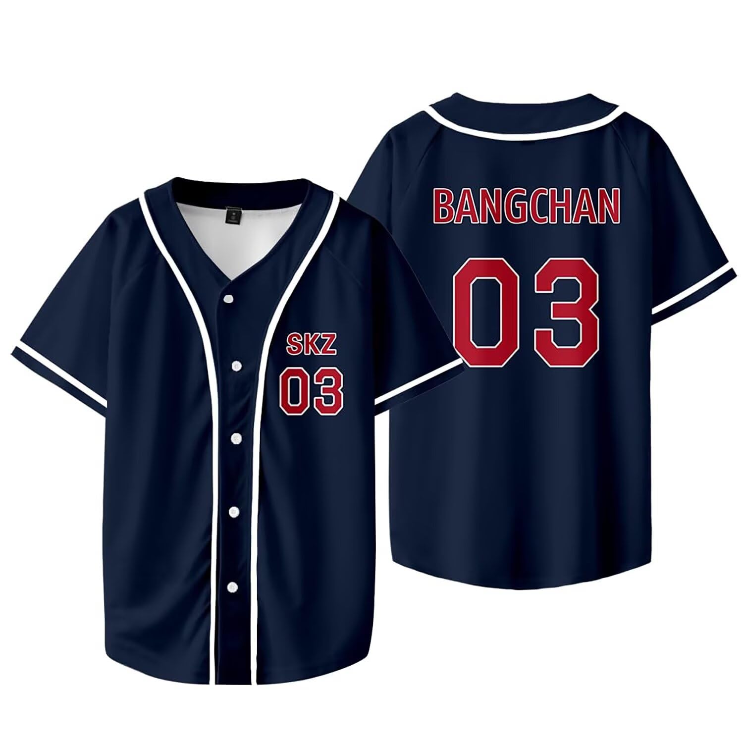 Kpop Felix Baseball Jersey Bangchan Chaotic Han in Hyunjin Lee Know Changbin Seungmin Dominate World Tour Merch — image 1