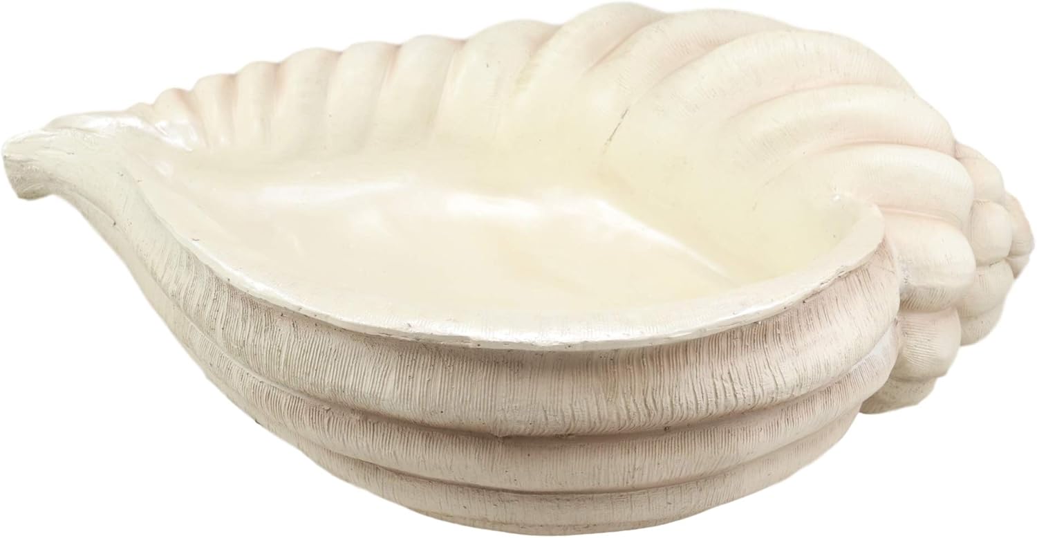 Ebros 16" Long Nautical Ocean Giant Sea Tun Shell Display Container Dish Bowl Statue For Fruits Jewelry Succulents Potpourri Balls Marine Seashell Decorative Accent