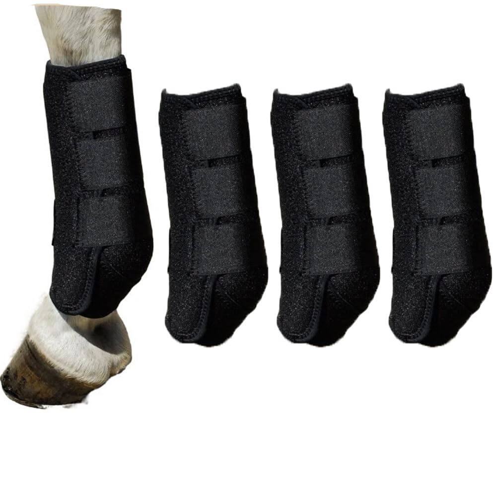 Tsffae 4pcs Horse Leg Guard Tendon Boot Jumping Brushing Boot High-stretch Fabric Leg Protection Horse Boots for Horse Protective Gear and Training Equipment