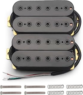 SAPHUE 6 String Electric Guitar Pickups Humbucker Dual in Line Adjustable 4pcs Hex Screw Pickup (Black)