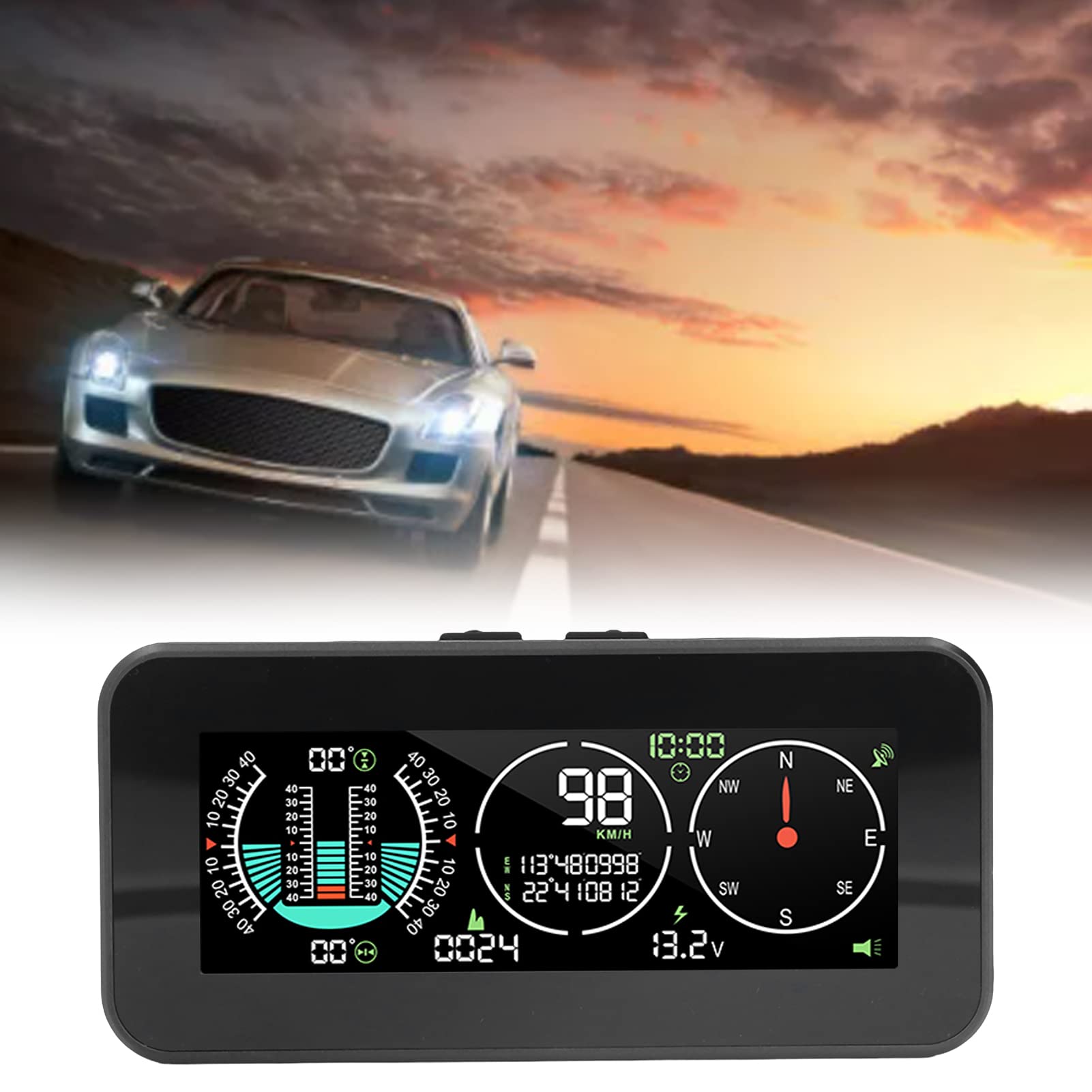 Shanrya Inclinomètre écran HUD haute sensibilité pour motos pour véhicules tout-terrain