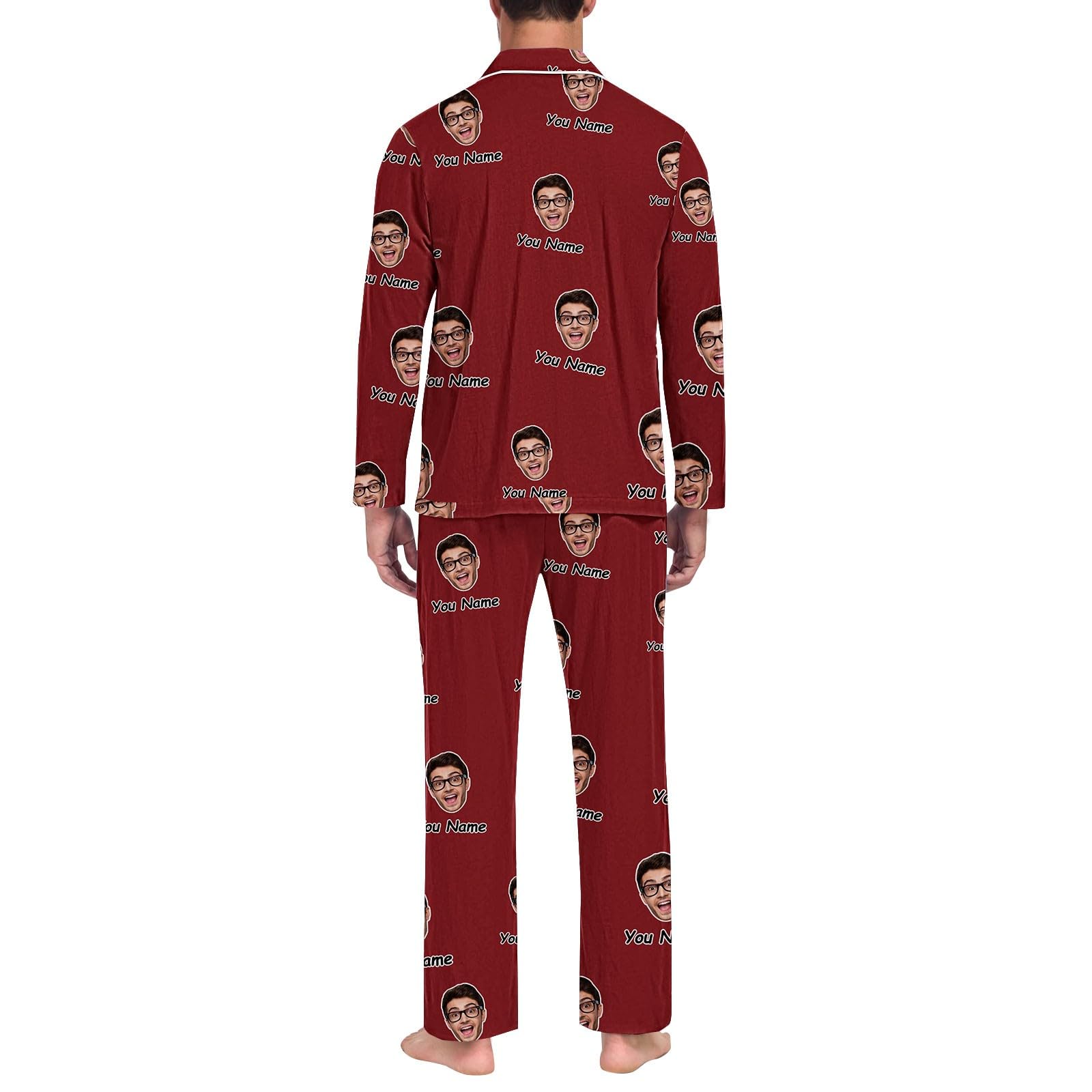 Generisch Pijama para hombre de longitud extragrande pantalones divertidos para hombres y mujeres parejas a juego unisex personalizados nombre albornoz gofre hombre