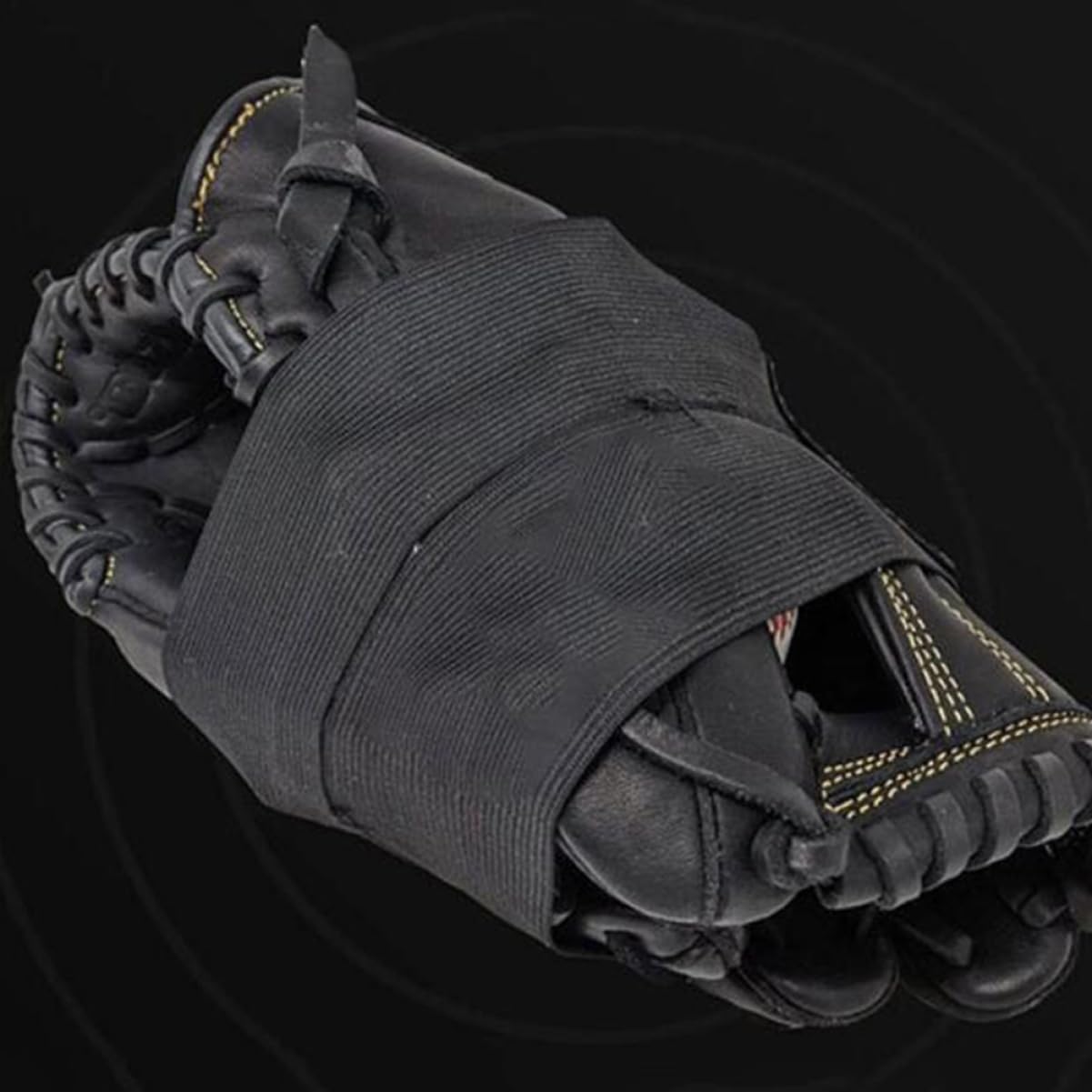 WOONEKY 4pcs Baseball Glove Fixing Wrap High-Stretch Polyester Band for Softball Mitts Elastic Glove Shaper Hook and Loop Closure