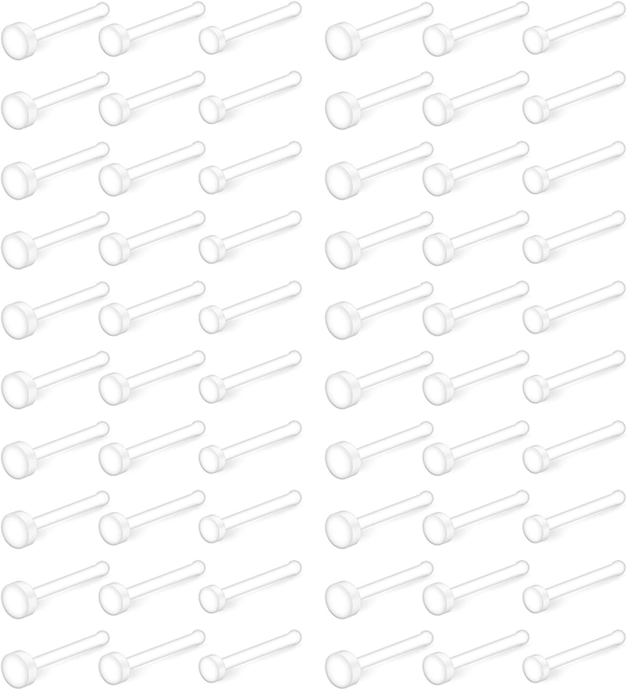 Ruifan 22G Clear Bioflex Nose Bone Ring Stud Retainer Body Jewelry Piercing Top Flat 2mm 2.5mm 3mm 20-60PCS
