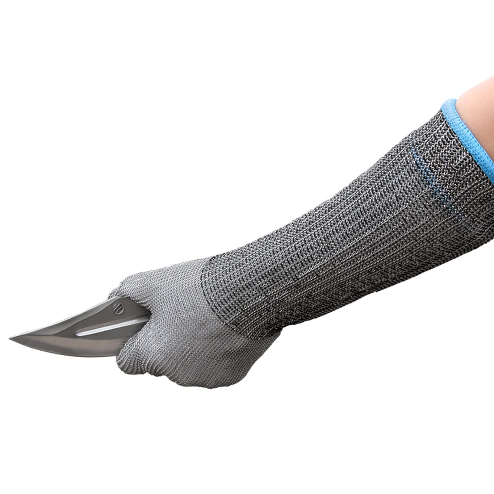 WXYZ Guantes Resistentes al Corte de Metal de Acero Inoxidable, protección de Nivel 5 y Guantes de Trabajo de Seguridad extendidos, for Cocina/jardín/asesinatos de Pescado/Vid