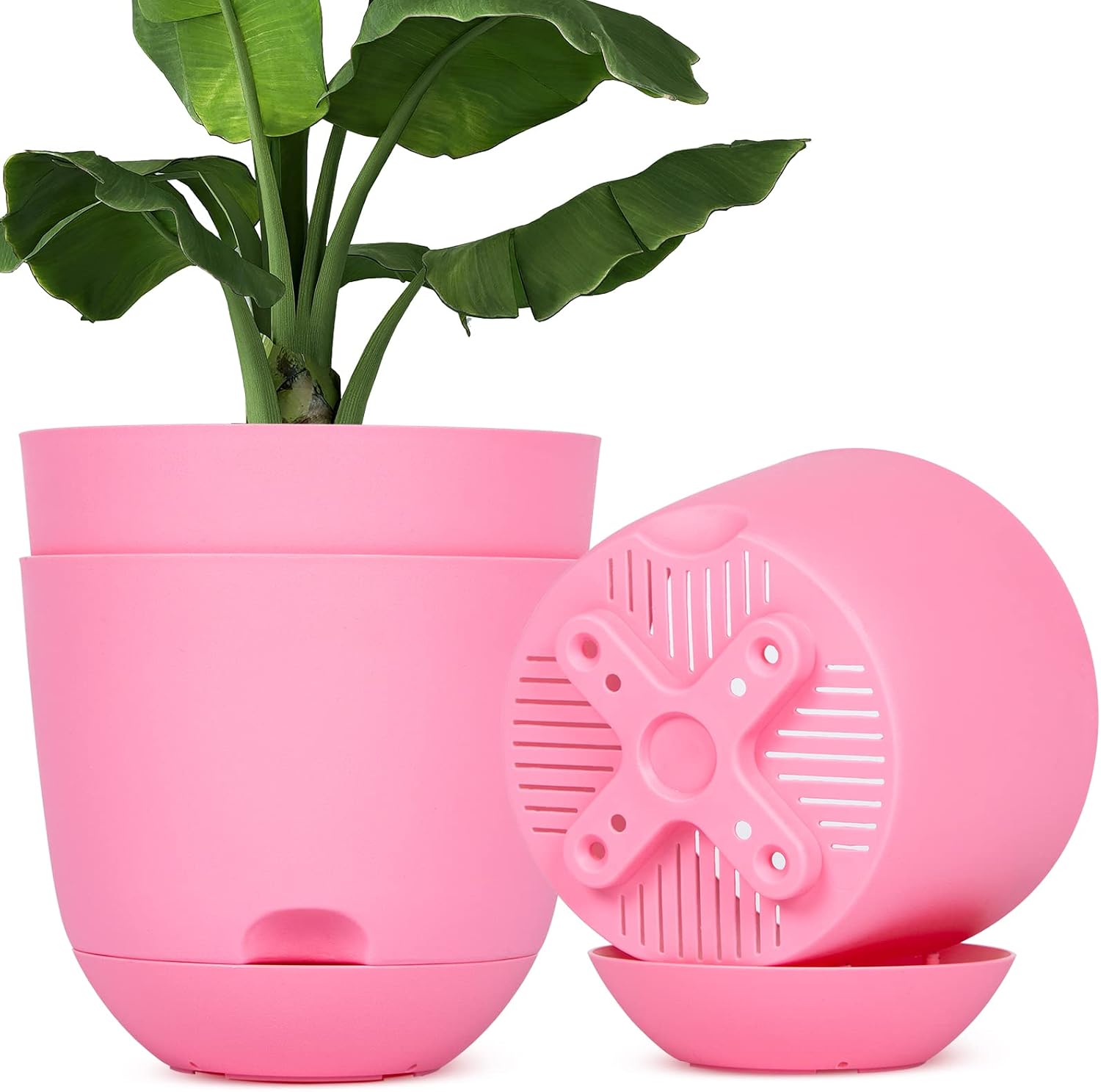 Plant Pots,3 Pack 12 inch Self Watering Planters High Drainage with