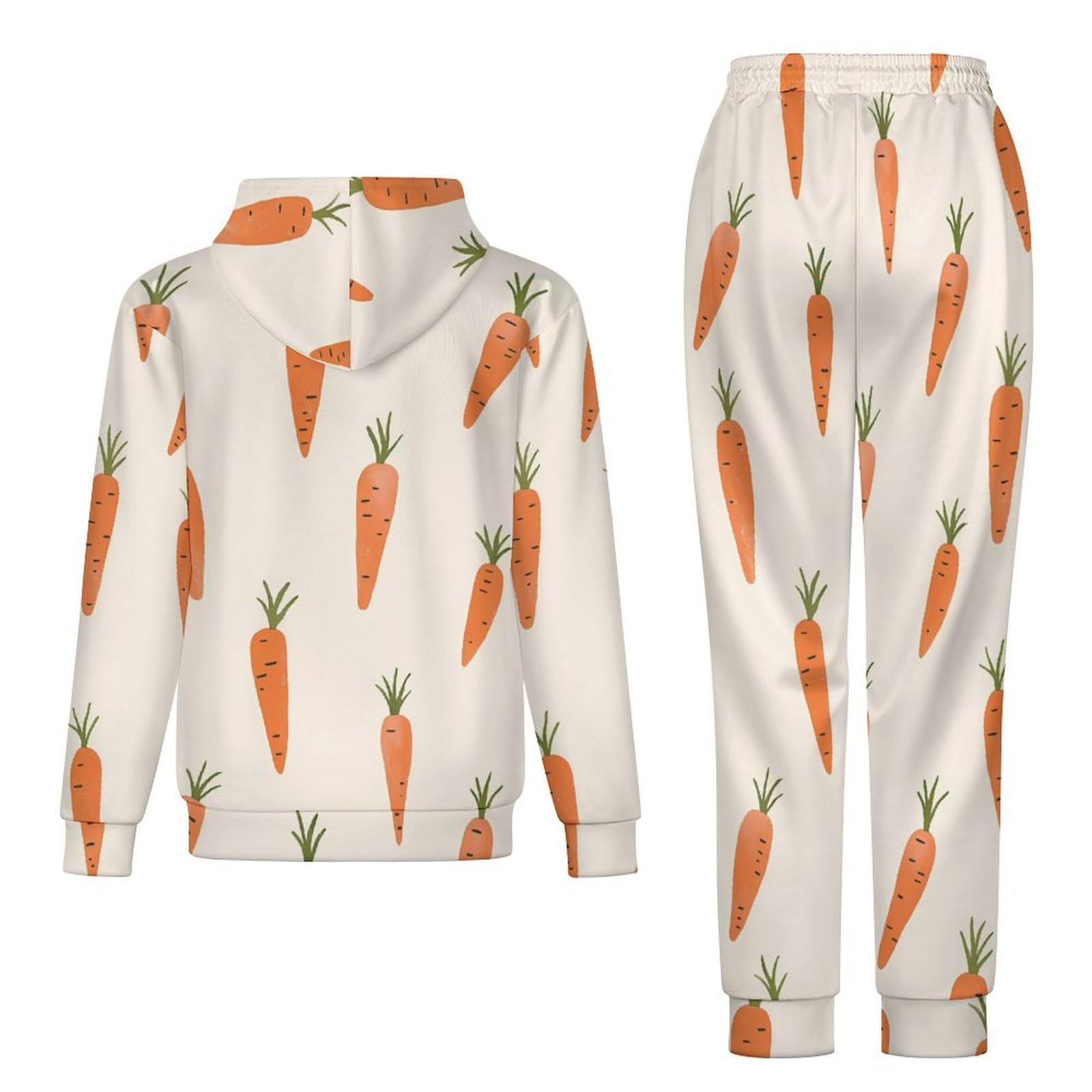 Carote Pattern Tute per gli Uomini Manica Lunga Felpa Con Cappuccio E Pantaloni Della Tuta Joggers Set Moda Tute