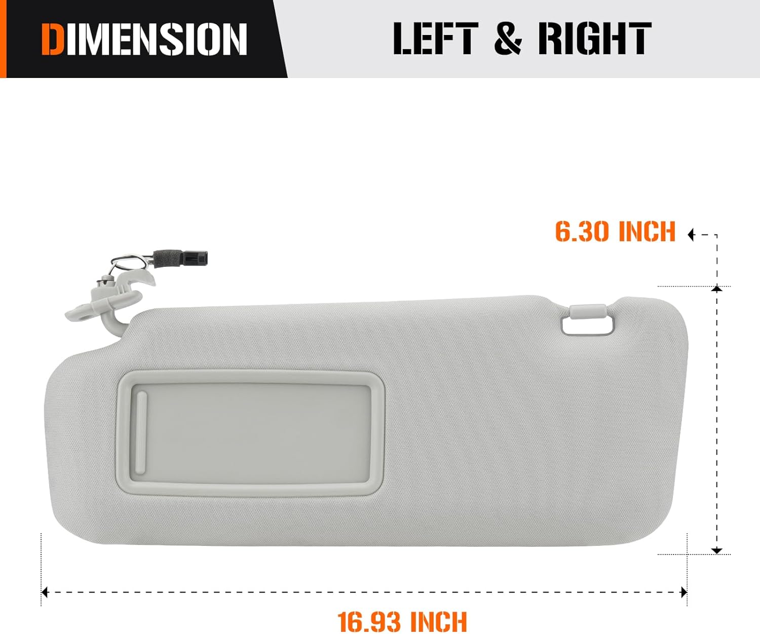 Left & Right Sun Visor with Light for Mazda CX-9 2010-2015, Driver & Passenger Side Grey Sunvisor Replace Ment TDY1-69-320