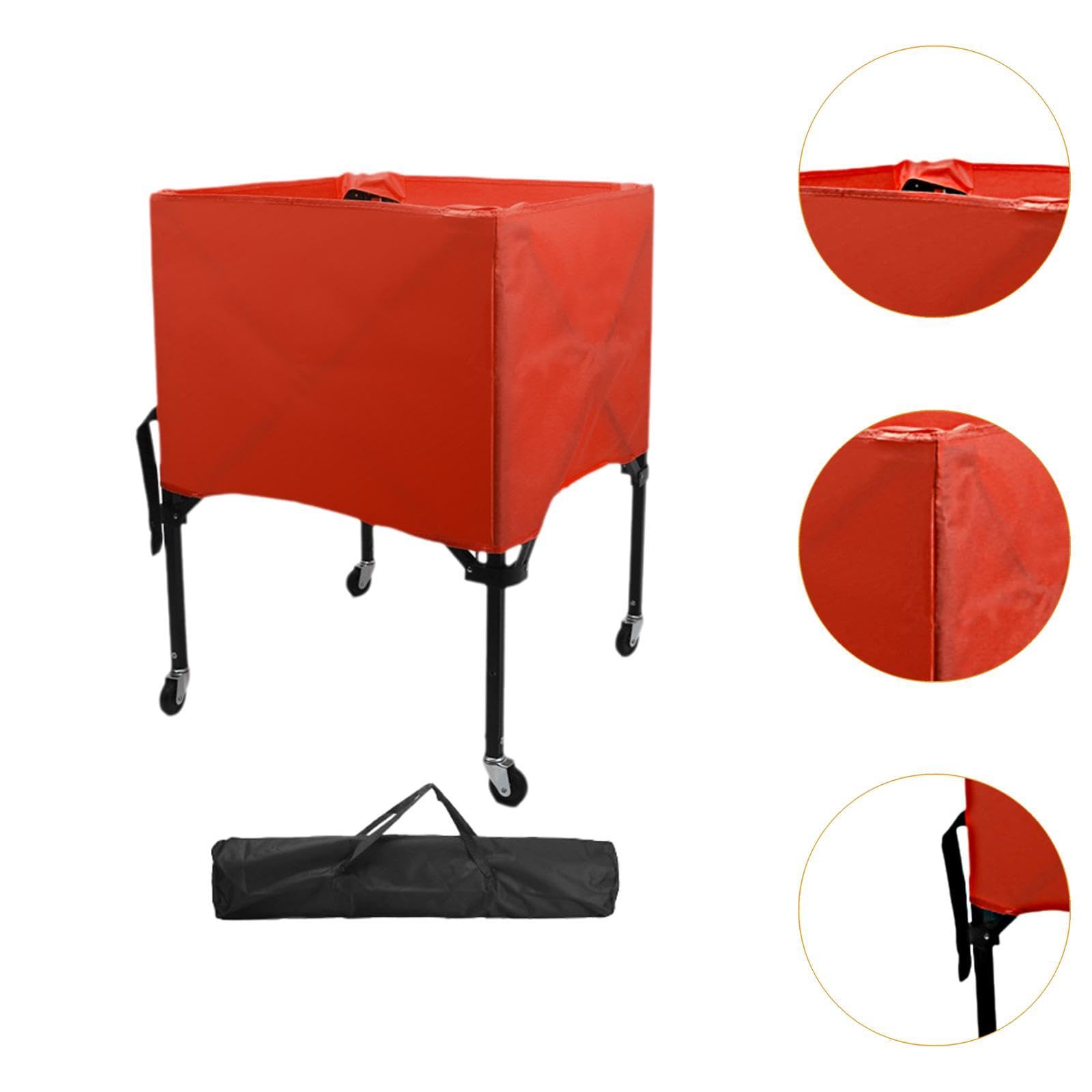 Carrello per palloni Sportivi con Borsa portaoggetti Pratico Supporto per palloni Contenitore per palloni Carrello da pallavolo con Ruote Pieghevole