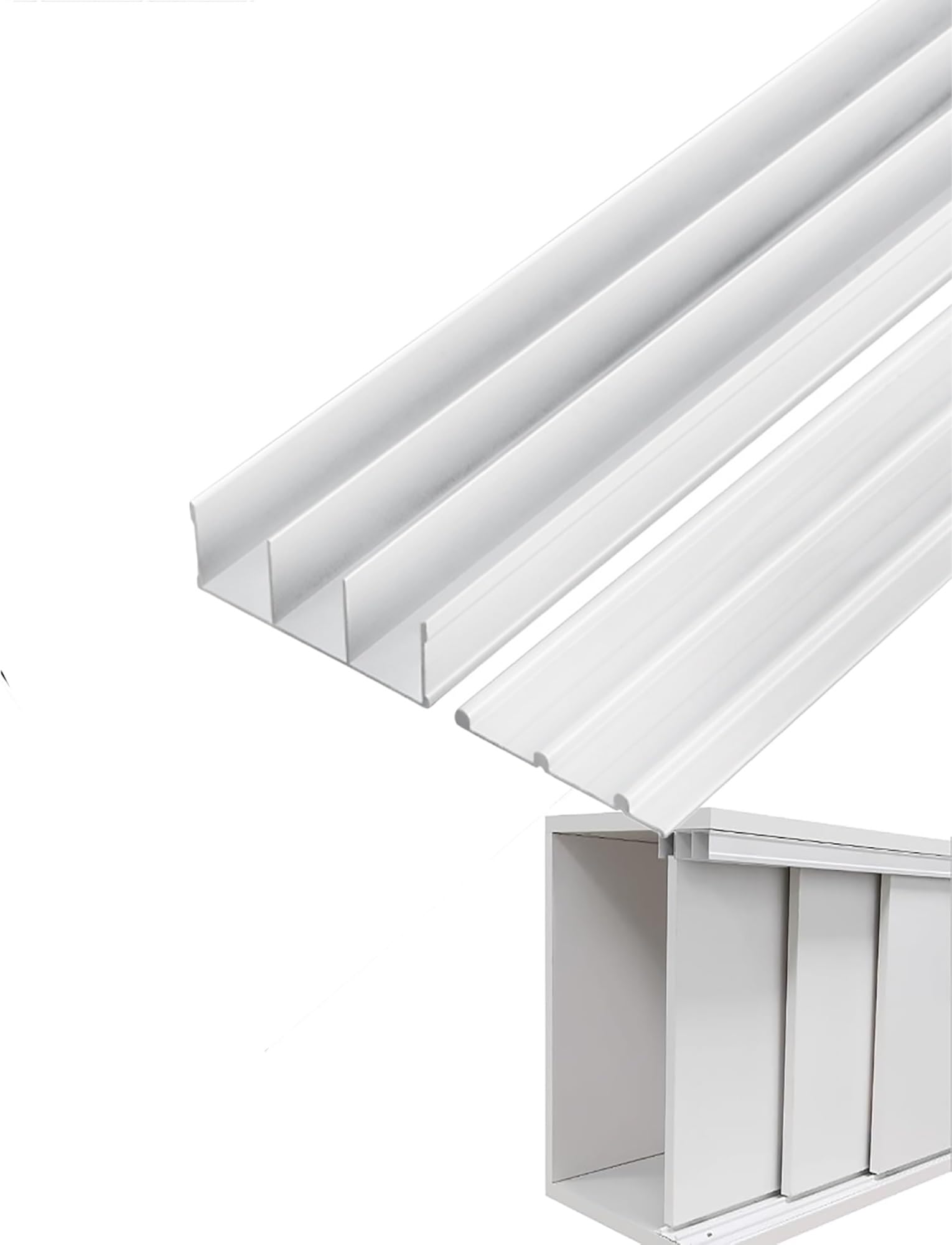 Kit de rieles para puerta corredera, sistema deslizante de 3 pistas para armario, armario, divisor de habitación, puertas de panel de madera, riel de aluminio duradero