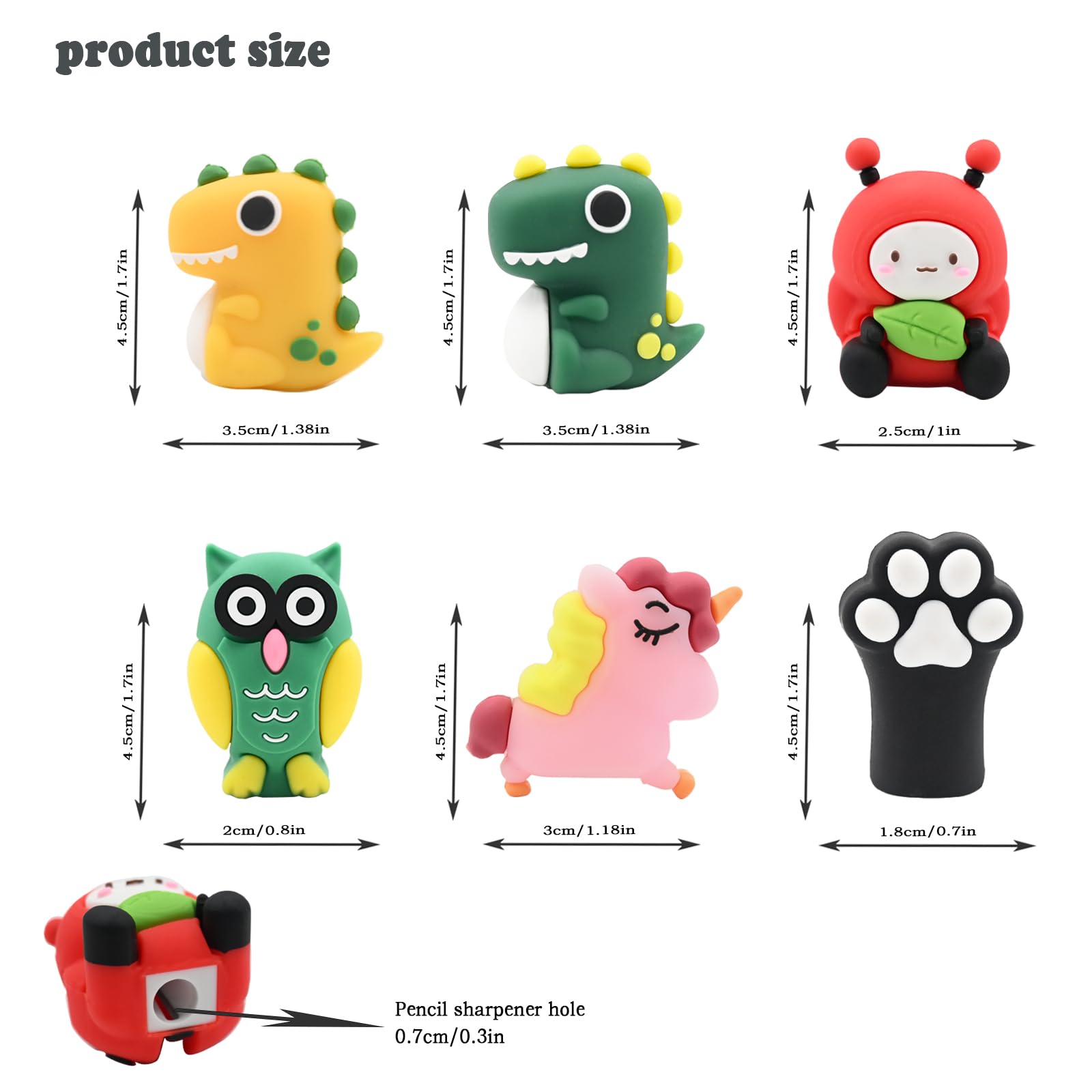 6 sacapuntas con diseño de animales de dibujos animados para niños, sacapuntas Kawaii pequeño, sacapuntas novedoso para estudiantes, regalos de papelería, suministros de oficina escolar