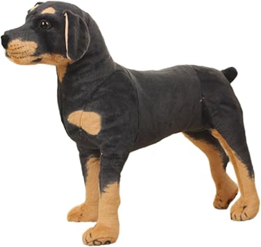 Dog Stuffed Animal - Simulation Standing Black Stuffed Dog, Super Realistic Soft Comfortable Toy for Child Photography Prop 11x11x5