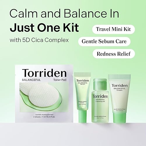 Miniatura 2 de Torriden BALANCEFUL - Kit de prueba de Cica, kit de cuidado diario de la piel con infusión de cica 5D, régimen de 4 pasos con gel limpiador,