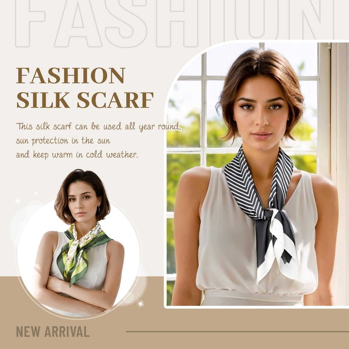 Silk Feeling Bandana Scarf for Women Head Hair Neck Satin Scarves Wraps 27.5" Handbag Accessories Western Scarves image 5