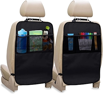 EcoNour 汽车后座保护垫 - 儿童耐用防护垫带储物袋