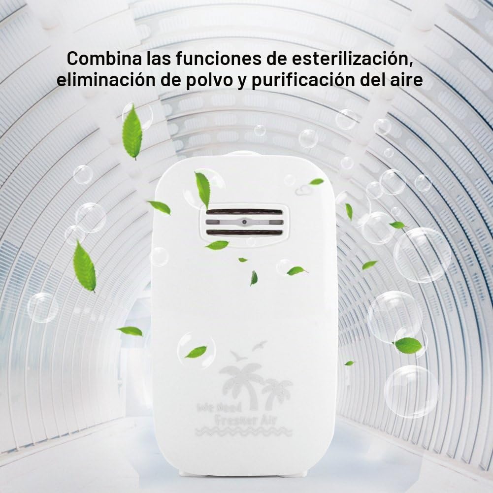 Generador de iones negativos, 100-240 V Purificador de aire portátil Eliminador de olores Eliminador de esterilización Dispositivo de desinfección para la oficina en casa Coche(Bianca Spina Eu)