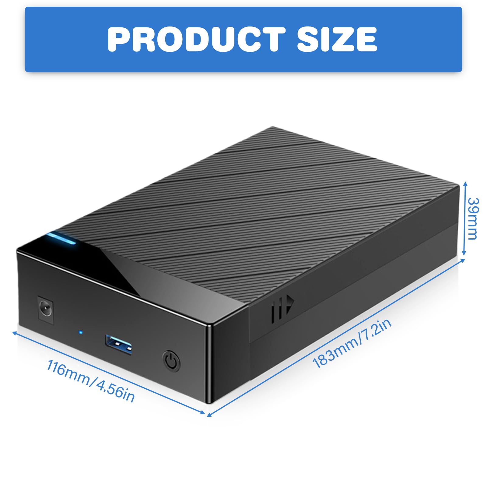 Docking station per dischi rigidi da 3,5 Gbps, USB 3.0 SATA HDD da 2,5 e 3,5 pollici, adattatore per dischi rigidi con adattatore di alimentazione da 12 V/2 A, supporta UASP
