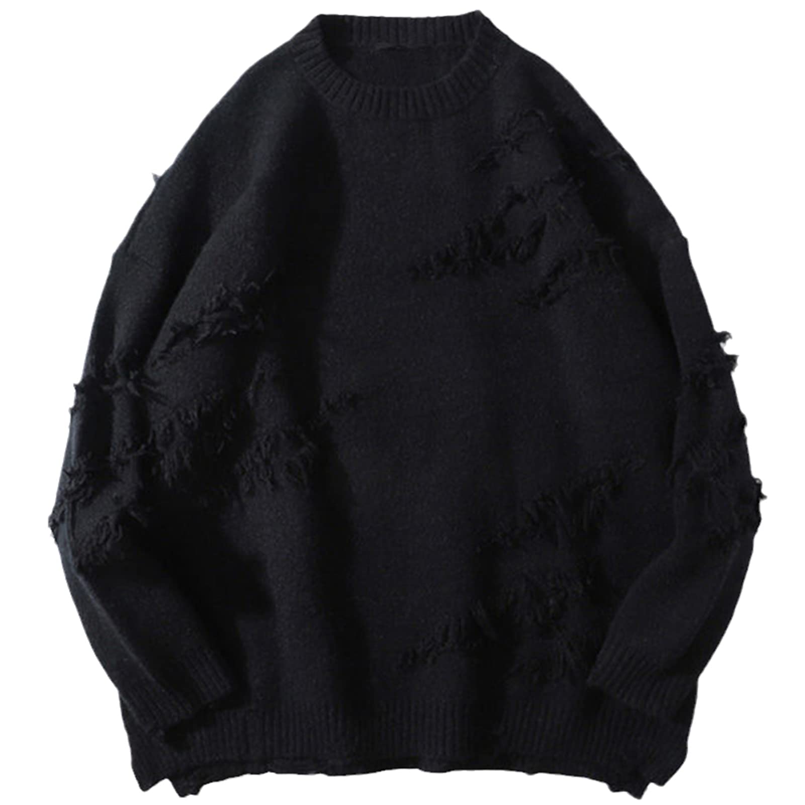 Maglione Vintage Hip Hop Uomini Abbigliamento Streetwear Pullover Maglione Strappato Puro Foro di Colore Lana Maglieria Top