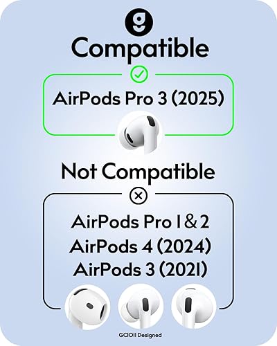 Miniatura 2 de Gcioii 3 pares de fundas para AirPods Pro 3 ganchos para las orejas (2025) [bolsa de almacenamiento añadida] Accesorios antideslizantes para los