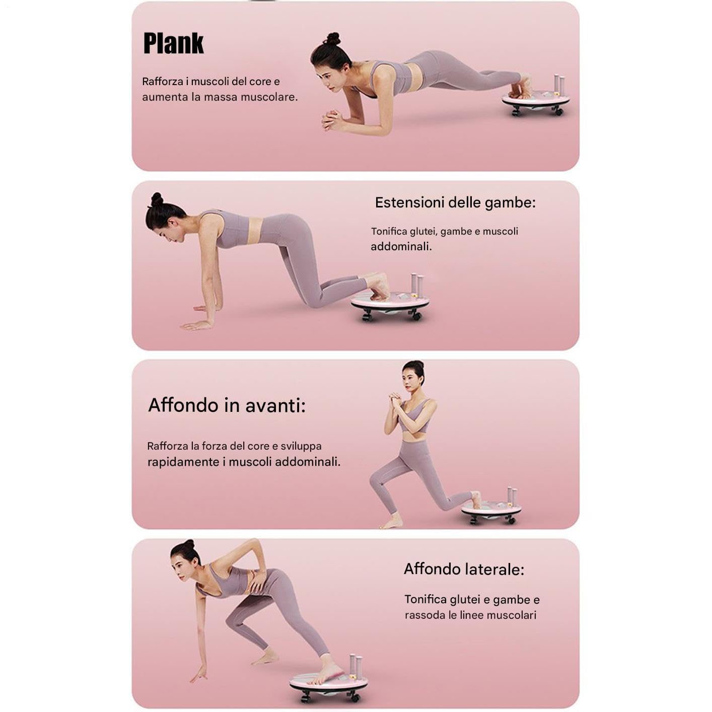 Rullo Per Allenamento Addominali Allenatore per la del Core da Home Gym | Rullo per Fitness Addominale Per Uomini, Donne, Giovani, , Appassionati e Bodybuilder