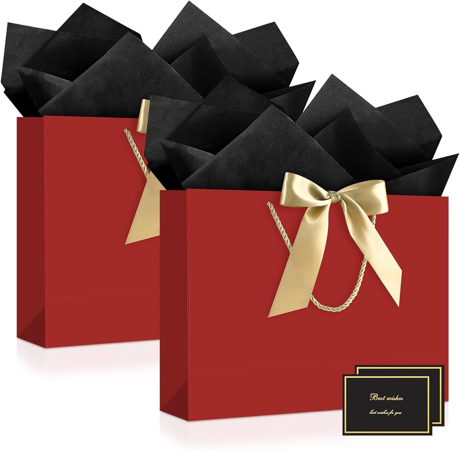 JMANNI 2Pcs Medium Red Gift Bags for Presents,Birthday Gift Bags for Women — image 1