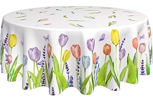 Charming Floral Round Tablecloth for Spring