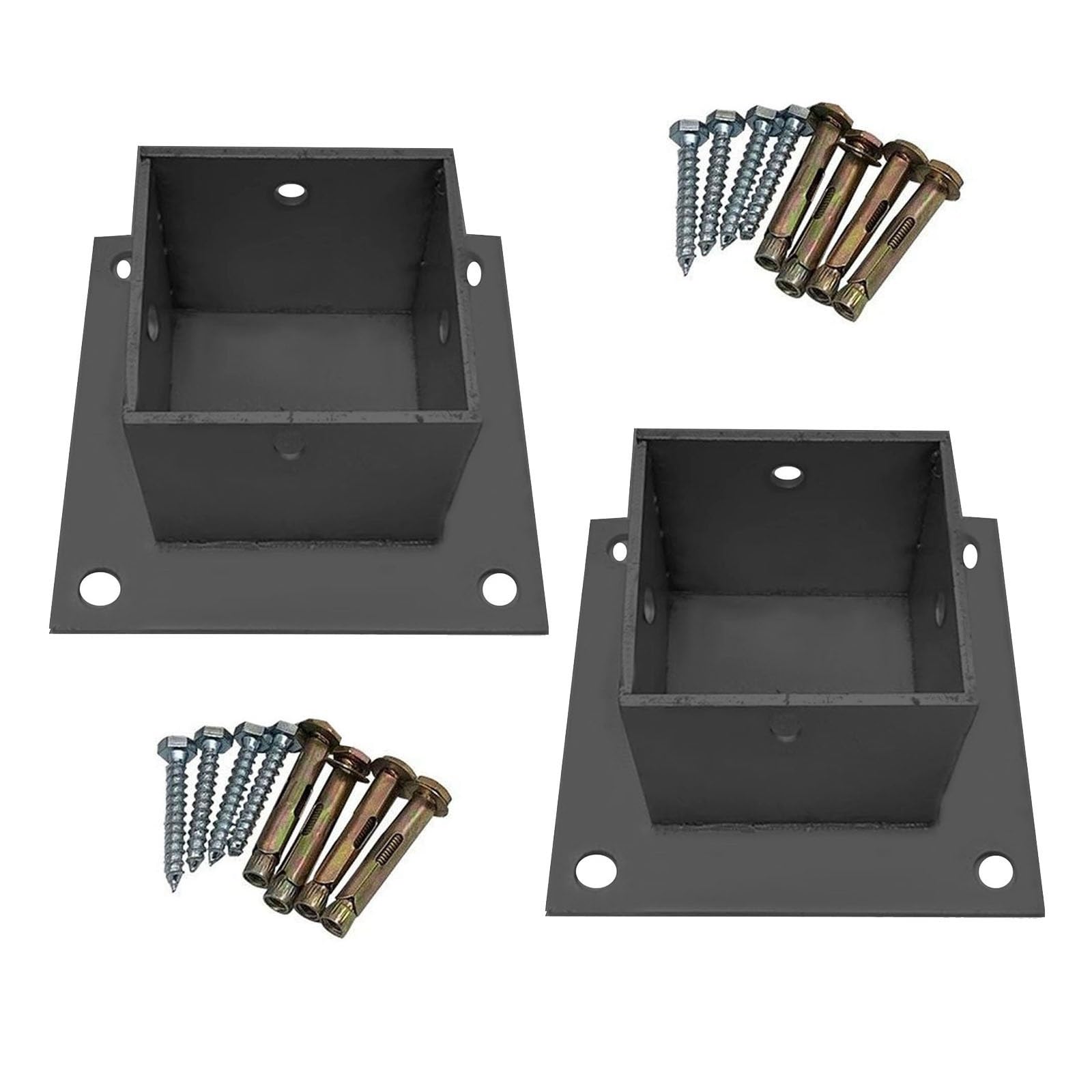 Soporte para poste con base elevada anti-humedad para pérgola de jardín 7