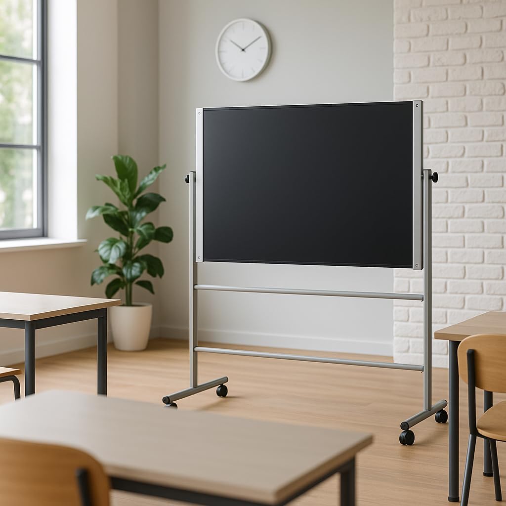Audio-Visual Direct Glass Dry-Erase Board Mobile Stand (5' x 3.4') Stand ONLY, Does NOT Include Board