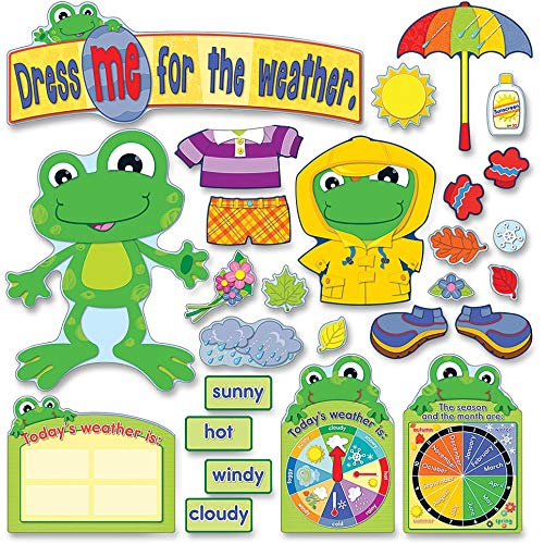 Carson Dellosa Education Carson Dellosa | Weather Frog Spring Bulletin Board Set | 43pcs