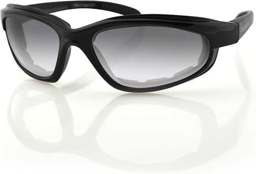 Bobster EFB001 Fat Boy Sunglasses with Black Frame and Anti-Fog Photochromic Lens (Gloss Black)