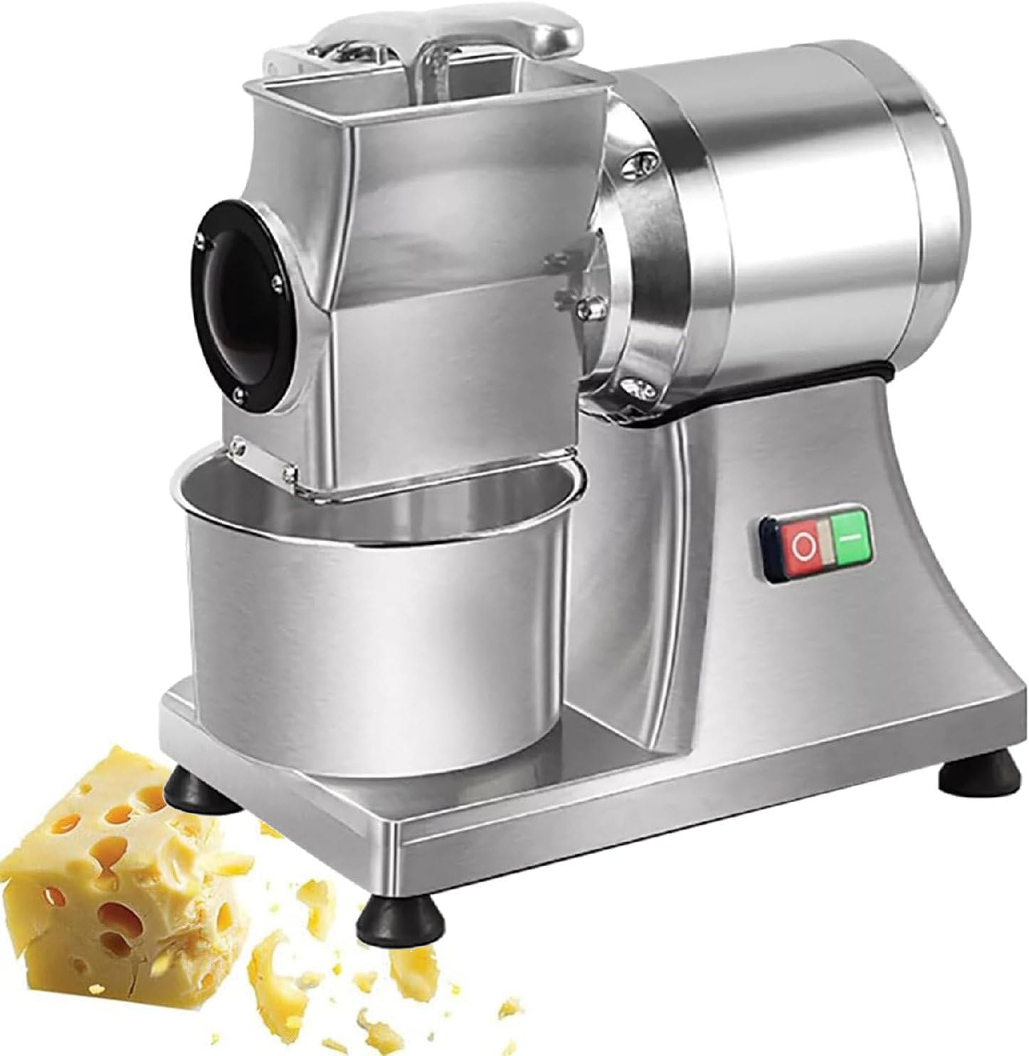 Commercial Electric Cheese Grater, with Stainless Steel Bucket, Grinder Machine, Electric Butter Grinder for Cheese, Butter, Bread Bran Crumbs